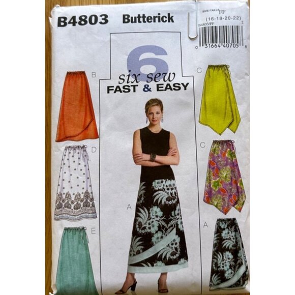 Butterick FF (16-18) B4803 Sewing Pattern Easy Fashion Six Skirt Styles Cut - Picture 2 of 4